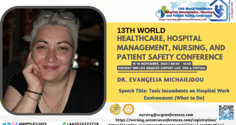 Dr. Evangelia Michailidou _13th World Healthcare, Hospital Management, Nursing, and Patient Safety Conference