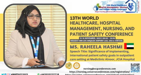 Ms. Raheela Hashmi_13th World Healthcare, Hospital Management, Nursing, and Patient Safety Conference-min