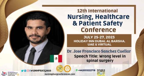 Dr. Jose Francisco Sanchez Cuellar_12th International Nursing, Healthcare & Patient Safety Conference
