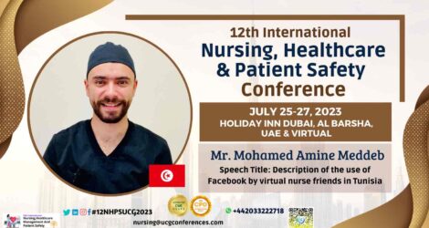 Mr. Mohamed Amine Meddeb_12th International Nursing, Healthcare & Patient Safety Conference