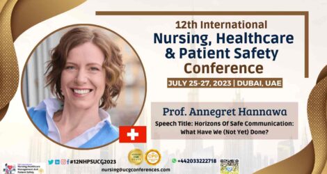 Prof. Annegret Hannawa_12th International Nursing, Healthcare & Patient Safety Conference